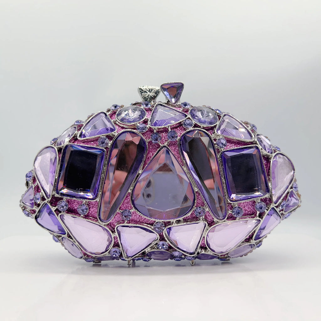 Crystal Clear Glass Fan Clutch, Translucent Sculptural Evening Bag for Editorial & Red Carpet, Art Glass