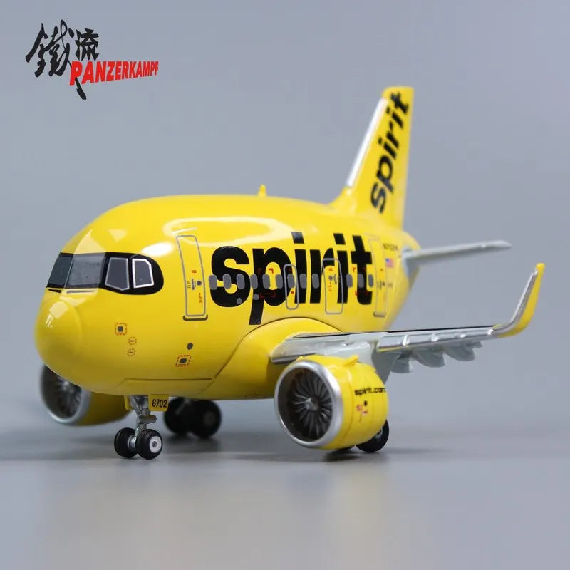 2026 Panzerkampf Cartoon Airplane Model Full Alloy 70102PP Airbus A321NEO Spirit Airlines Display Model For Aviation Enthusiasts