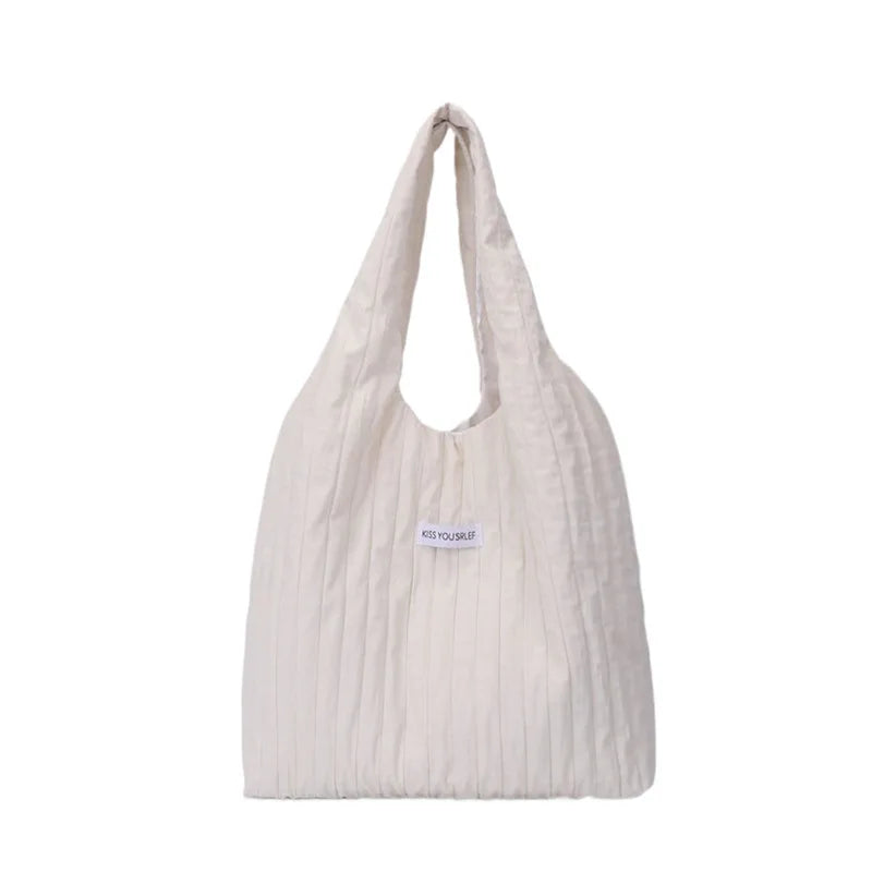 Summer Large Capacity Casual Handbag Women's Shoulder Bag Simple Match All Occasions Student Commuting Tote Bag Soft Nylon