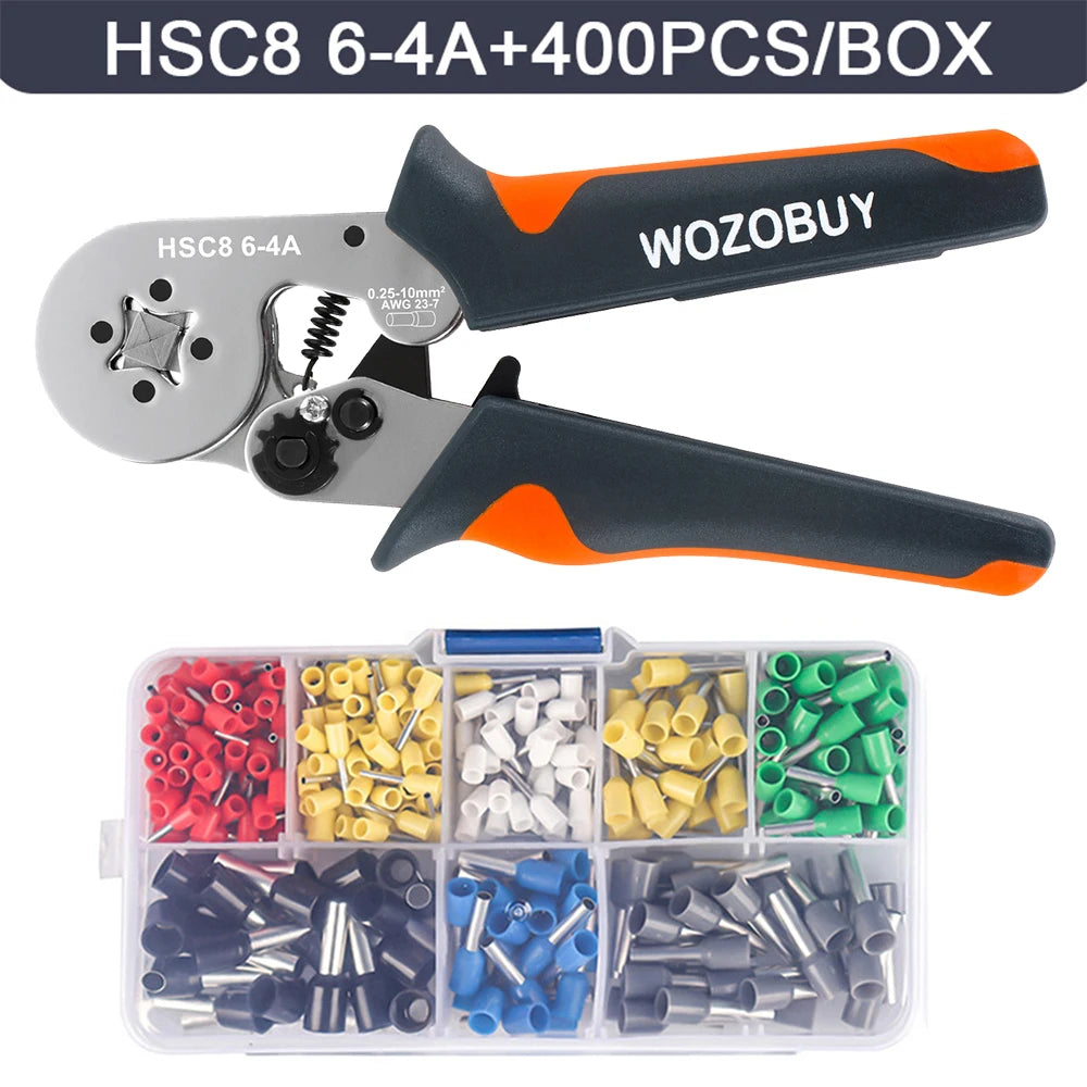 Ferrule Sleeves Terminal Crimping Tools Mini Electrical Pliers HSC8 6-4/6-6(0.25-10mm²/0.25-6mm²) Wire Connection Repair Clamp