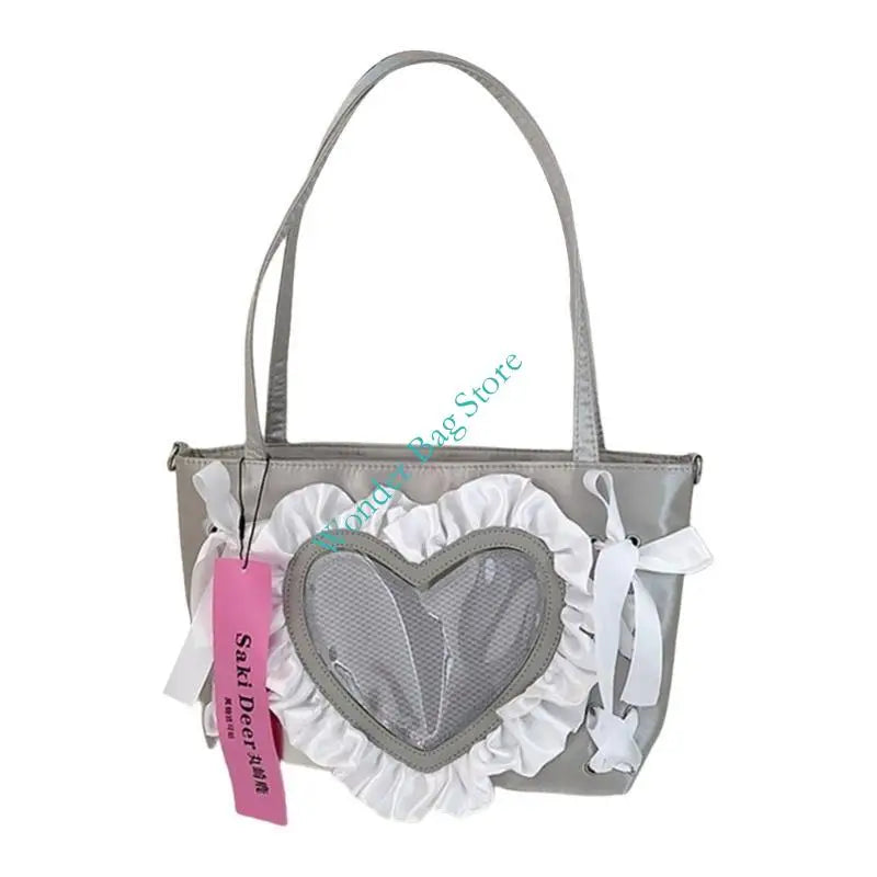 H3CB Sweet Bows Itabag Lovely Shoulder Bag Heart Crossbody Bag Japanese Styles Bag Students School Bag