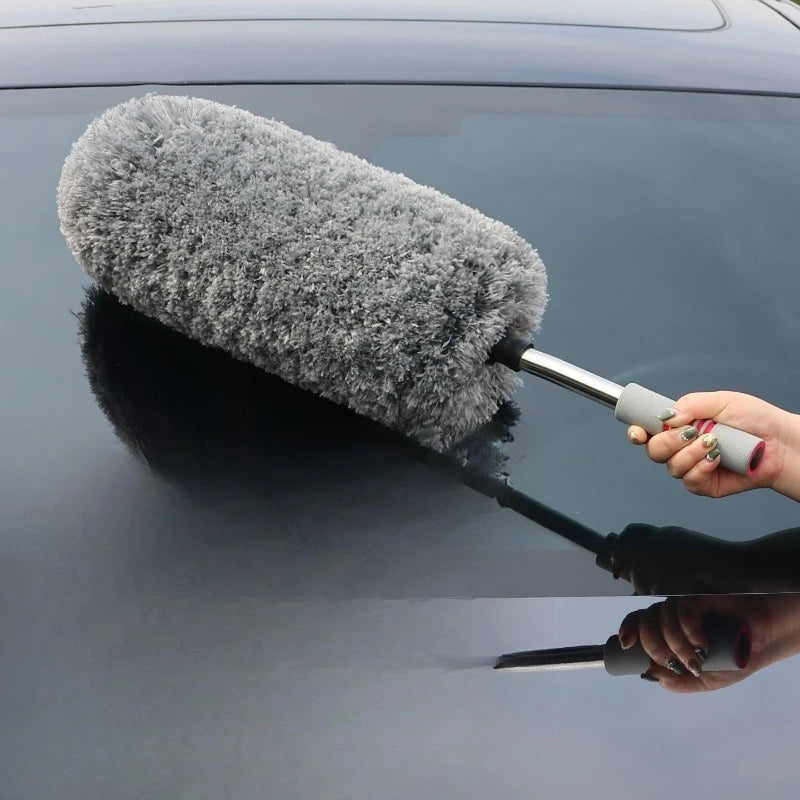 Car Dust Removal Duster, Car Retractable Brush, Soft-bristled Mop, Household Car Cleaning Wonder, Tool