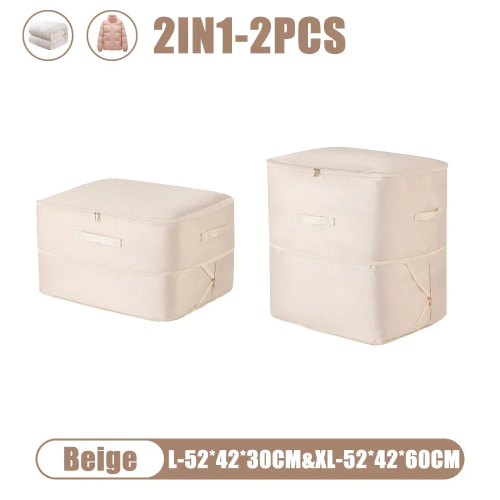 Large Compression Bag Quilt Clothes Closet Cabinet Organizer Storagepouch Ultra Space Saving Self Compression Organizer