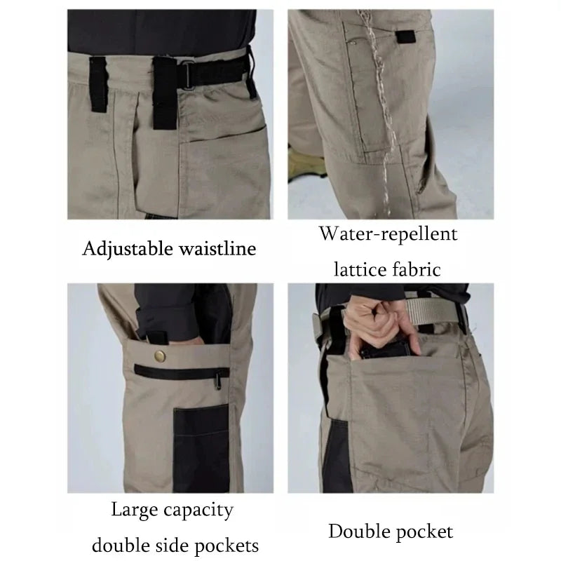 Tactical Pants Men Waterproof Combat Trousers Outdoor Hiking Hunting Clothes Multi-pocket Workwear Wear-resistant Cargo Pants