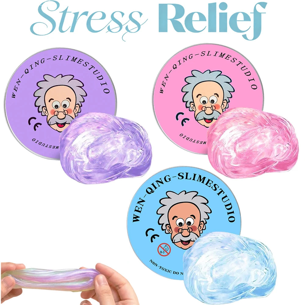 New Stress Relief Toys Old Man Liquid Squishy Transparent Crystal Slime Fluffy Foam Putty Kids Safe Bouncy Stretchy Color Slime