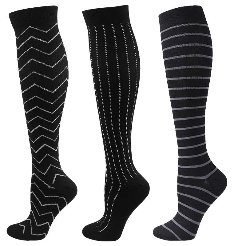 Unisex Compression Socks for Men and Women Medical Diabetes Varicose Veins Sports Socks for Running Cycling Travel Flight Yoga