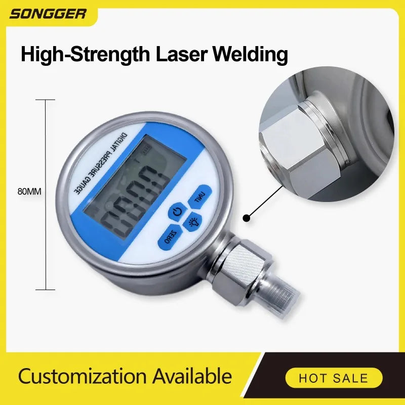 YB-80A Digital Pressure Gauge, Positive And Negative Pressure Peak Memory, High-precision Digital Electronic Pressure Gauge