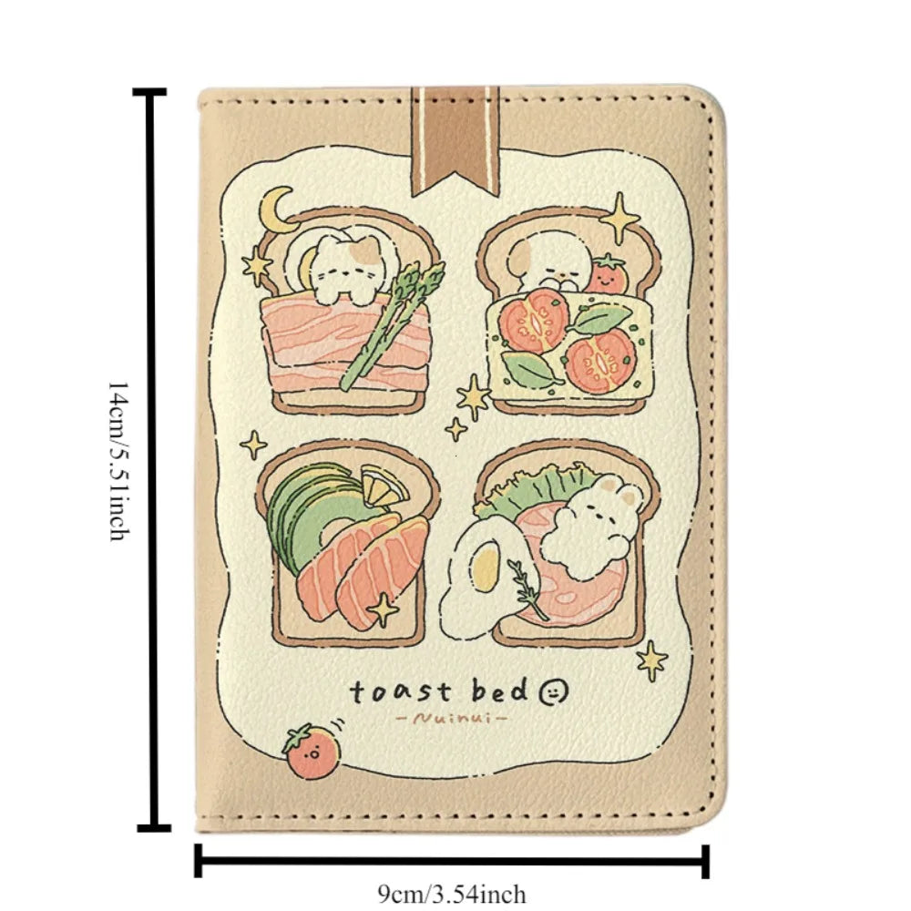 Cartoon Rabbit Passport Holder Pu Leather Multi-function Card Clamp Wallet Waterproof Light-weight Passport Cover Travel Outdoor