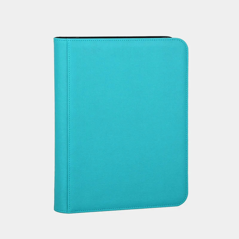 9/12 Pocket Leather Trading Card Album Folder - 360/480 Side Loading Pocket Binder Full Zipper for Game Cards & Sports Cards