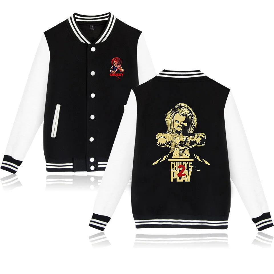 Child's Play Chucky Bomber Jacket Women Men Autumn Baseball Jacket Coat Student Streetwear Harajuku Bomber College Jacket