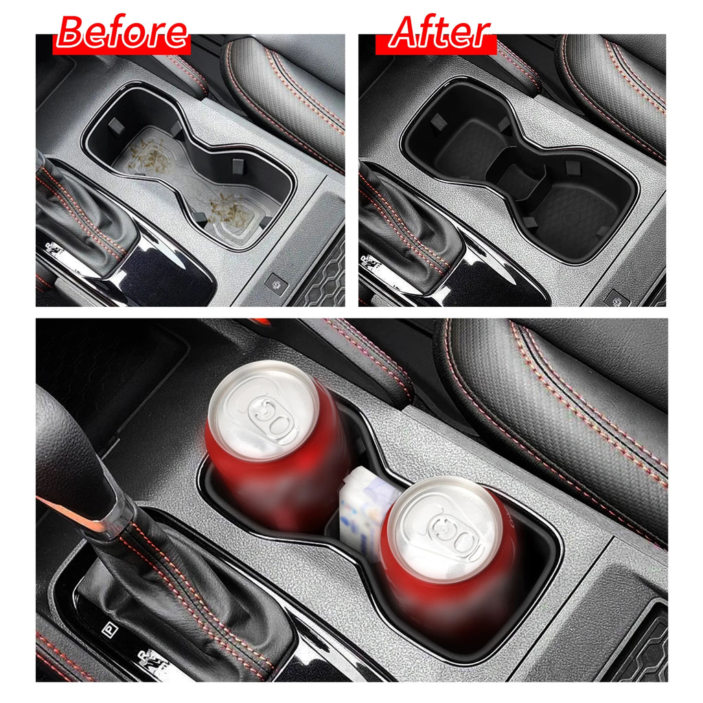 Smabee for Nissan Frontier 2022-2025 2026 Limiter Fixed Console Water Cup Holder Storage Box Tray Silicone Car Accessories Black
