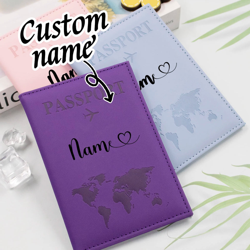 Custom Passport Holder For Travel With Name, Personalized Leather Passport Holder, Customized Travel Passport Holder for Women,