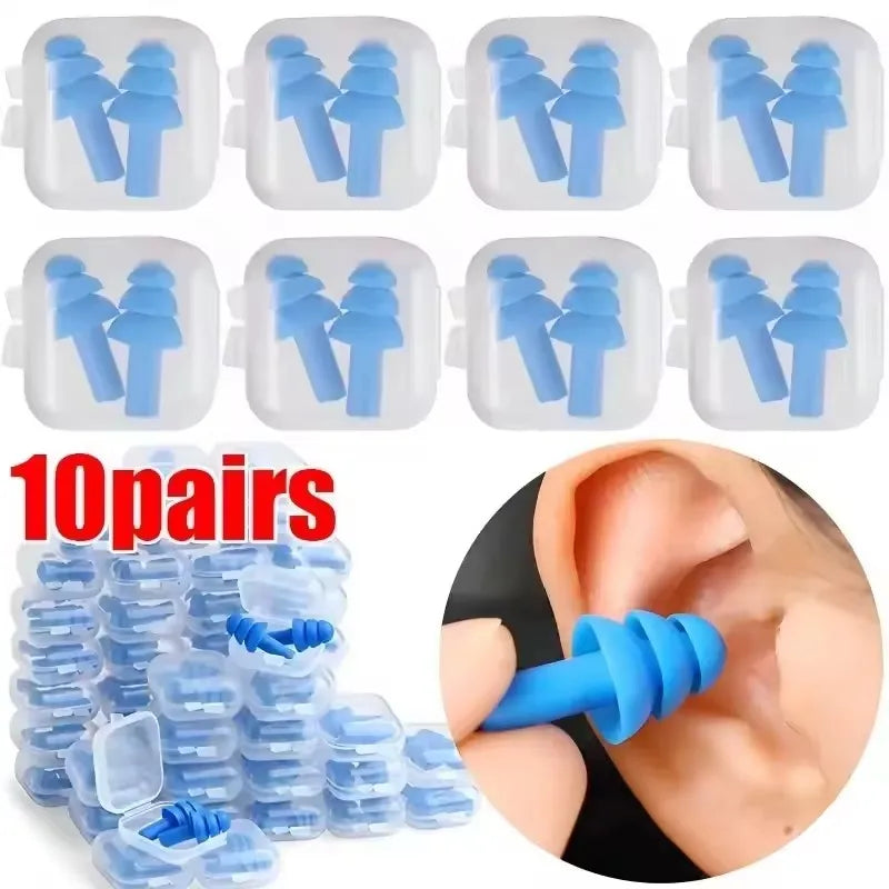 Soft Silicone Earplugs Waterproof Swimming Ear Plugs Reusable Noise Reduction Sleeping Ear Plugs Hearing Protector with Box