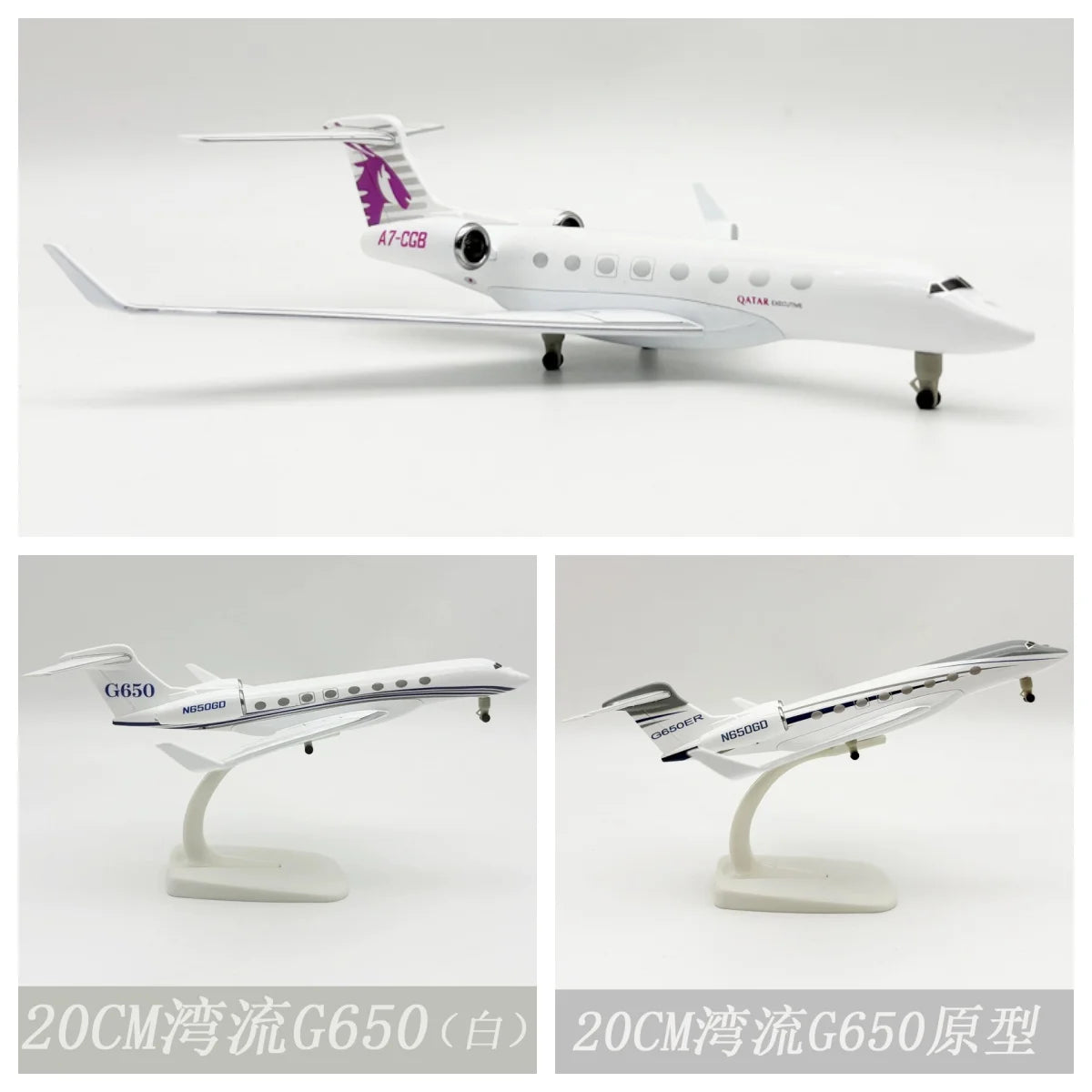G650ER Series 20CM Scale Aircraft Gulfstream G650ER Airways Metal Model Planes Diecast Business Jet Collected Gift By Aviation