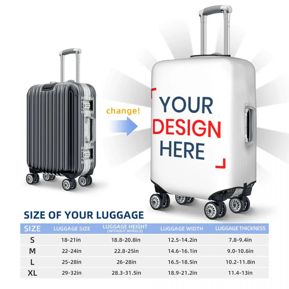 Custom Customize Logo Luggage Cover Elastic Your Design Here Travel Suitcase Protective Covers Suit For 18-32 inch