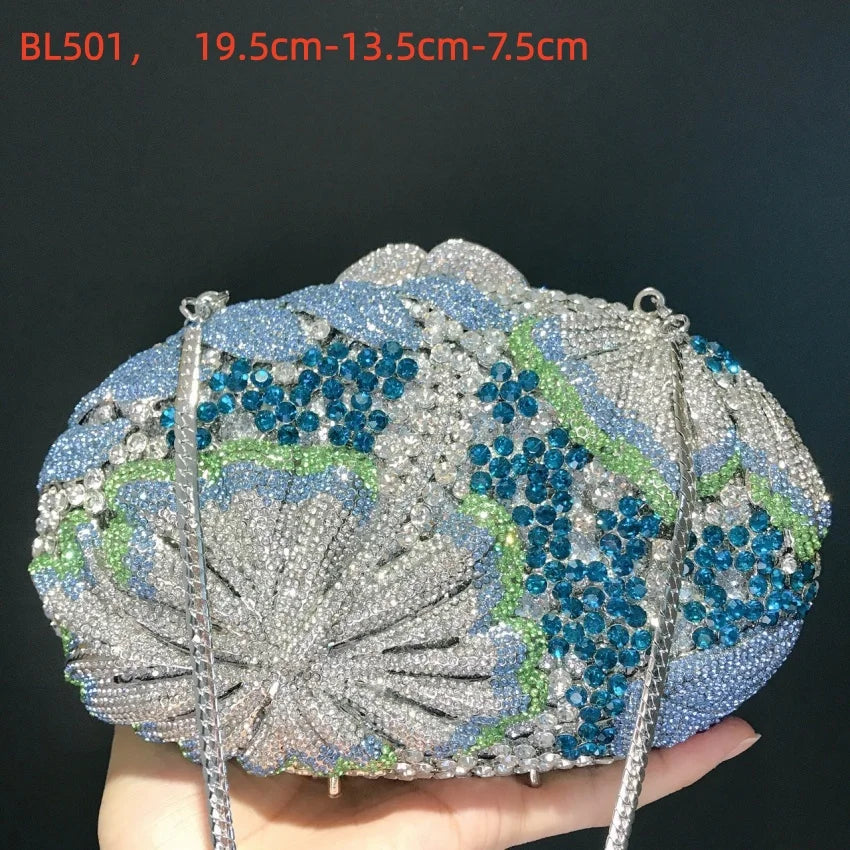 2026 Sparkly Diamond Dinner Bag Hollow Rhinestone Banquet Clutch Bag Women Evening Party Wedding Bridal Purse Rhinestone Handbag