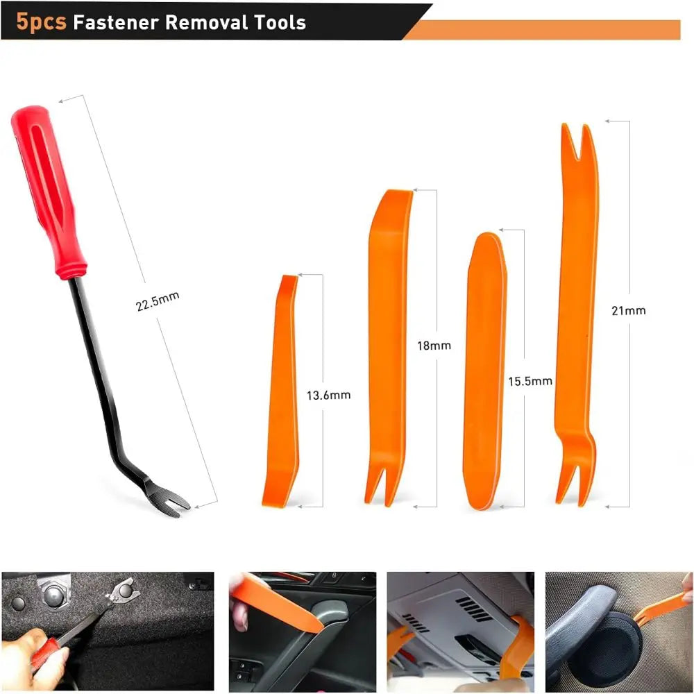 Car Plastic Fastener Clips Kit Car Trim Plastic Rivets Push Retainer Clips With Door Trim Panel Tools Set