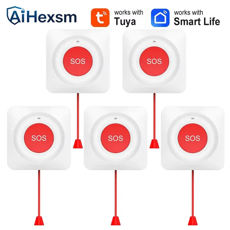 NEW Tuya WiFi Smart SOS Call Button Wireless Caregiver Pager Phone Alert Transmitter Emergency Call Button for Elderly Patient