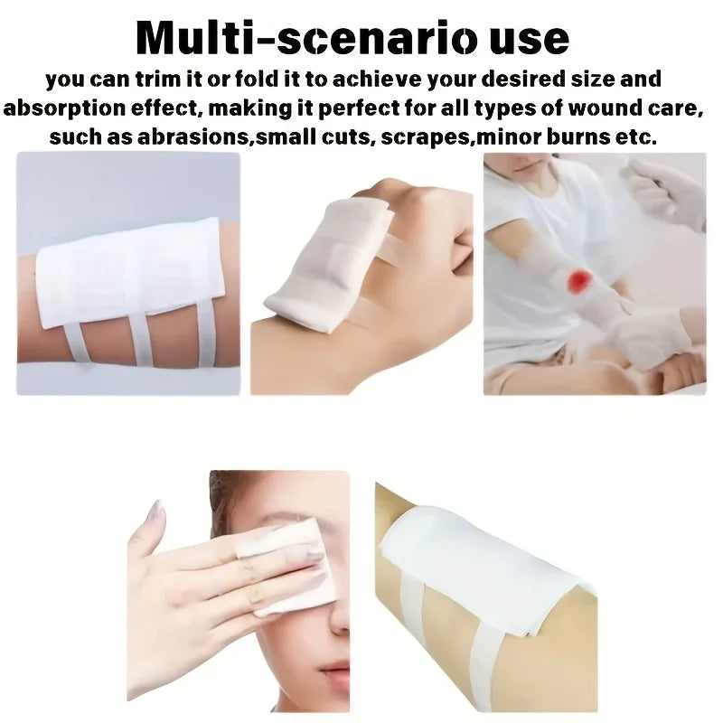 10Pcs Sterile Gauze Pads 7.62x7.62cm Individually Packed Highly Absorbent Soft Non-Woven for Wound Care First Aid Refill
