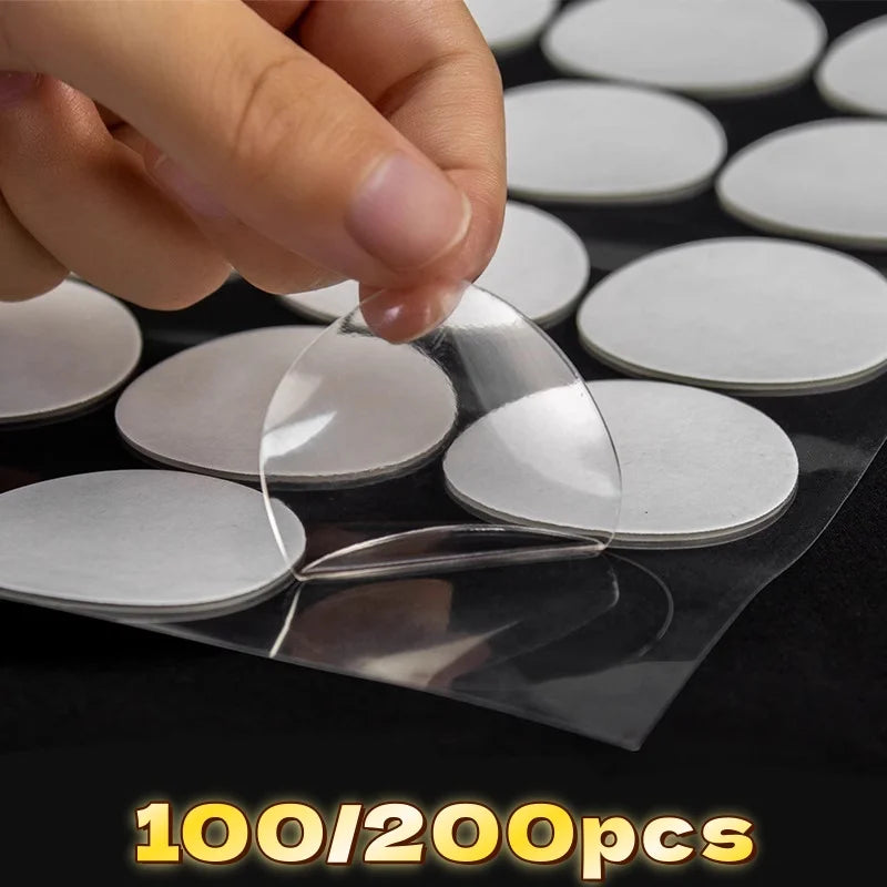 100/200PCS round glue dots Strong seamless fixing sticker for Home school DIY crafts transparent acrylic double-sided adhesive