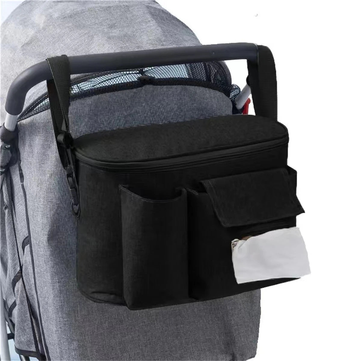 Baby Stroller Storage and Storage Bag Multifunctional Large Capacity Stroller Hanging Bag Fashionable Single Shoulder Mommy Bag