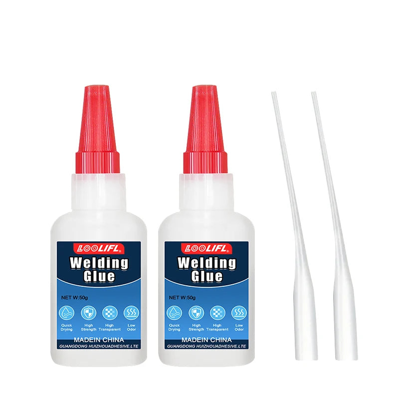 LOOLIFL Super Glue, 50g transparent, used for DIY production of plastic, metal, wood, shoes, rhinestones, glass, and handicrafts