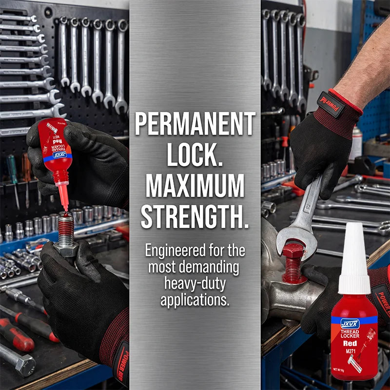 10ml High Strength Red Anaerobic Adhesive, High Strength Screw Locking Agent, Oil Resistant Fast Curing Adhesive for Fixing Metal Nuts and Bolts