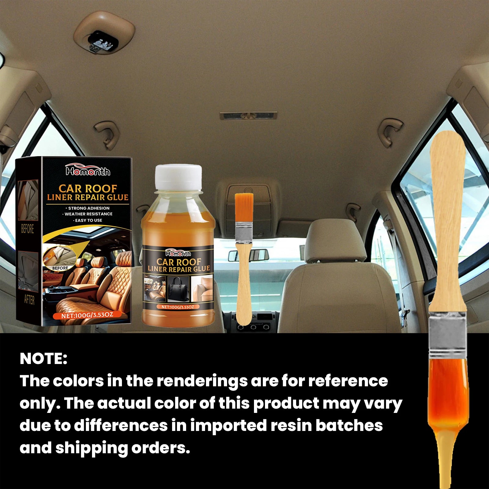 Car Headliner Adhesive Glue High Temperature Resistant Glue for Fabric Foam Fast Drying Strong Bond for Roof Lining Visor 100g