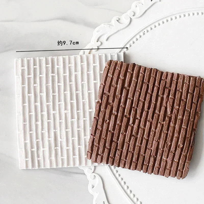 Rock Brick Wall Texture Fondant Silicone Molds Wood Grain Tree Bark Silicone Impression Mat Cake Decoration Baking Accessories