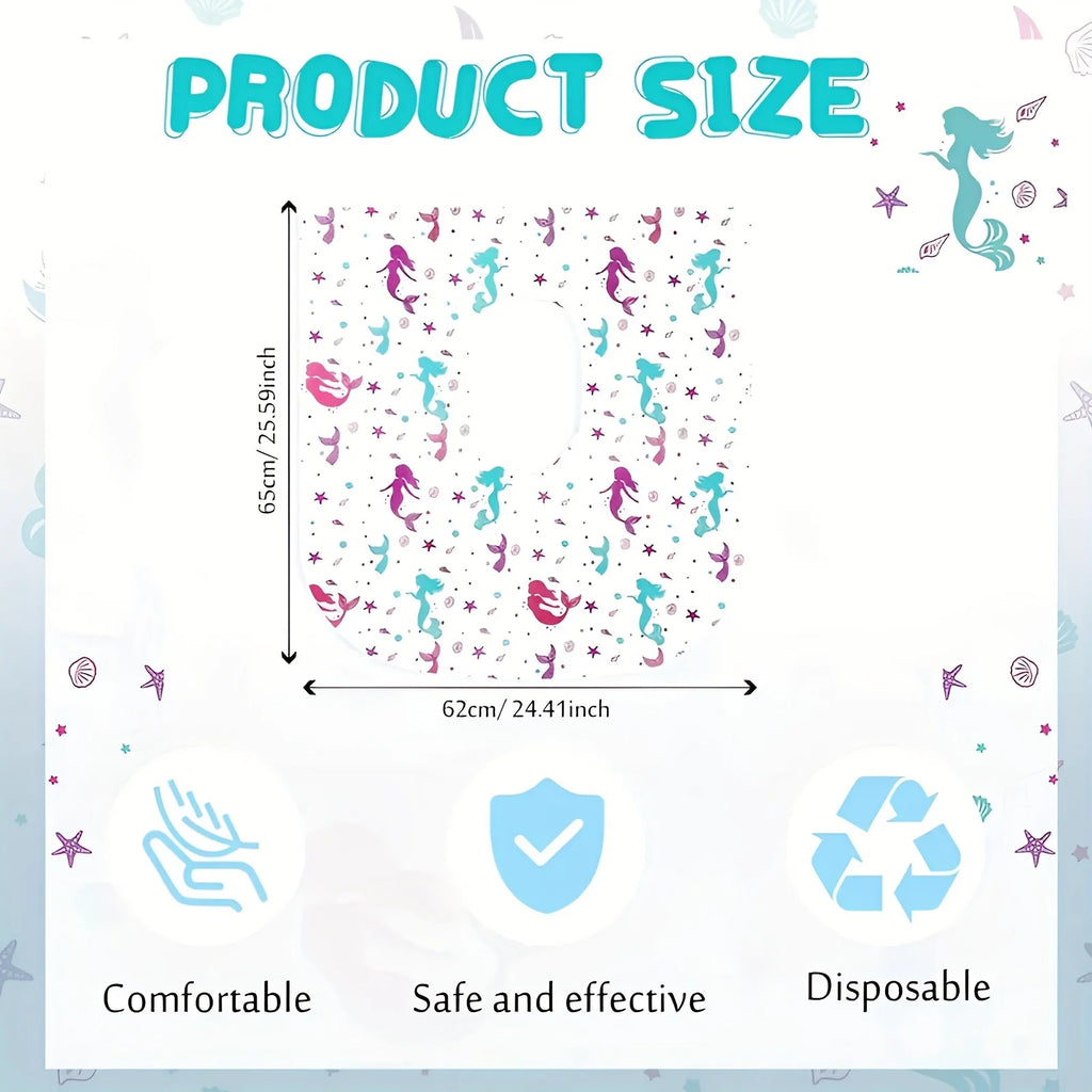 12pcs Extra Large Mermaid Toilet Seat Covers - 25"x25" Disposable, Individually Wrapped for Public Restrooms & Potty Training