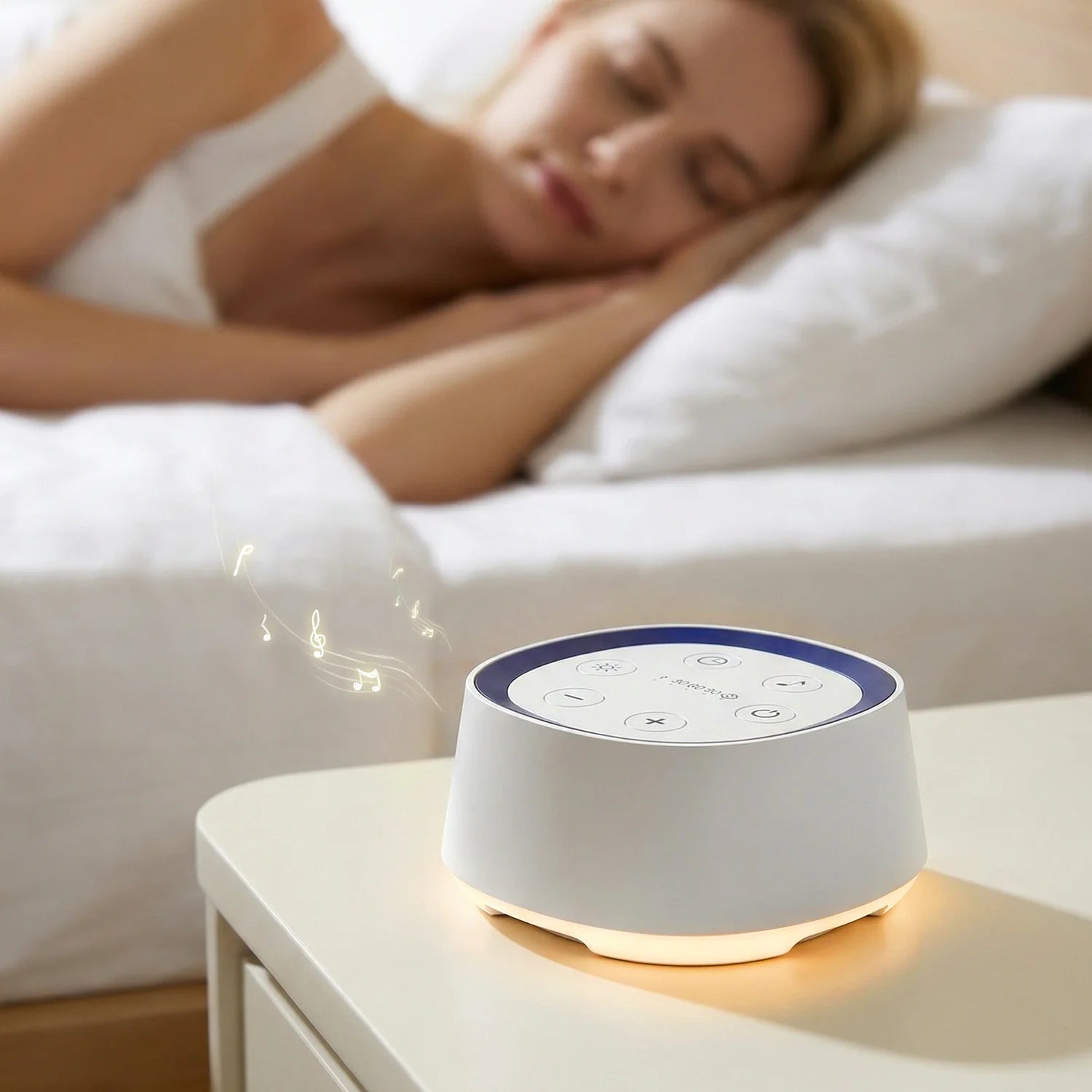 Portable White Noise Machine for Adults 30 Soothing Sounds Night Light Timer Rechargeable Sleep Aid for Meditation Relaxation