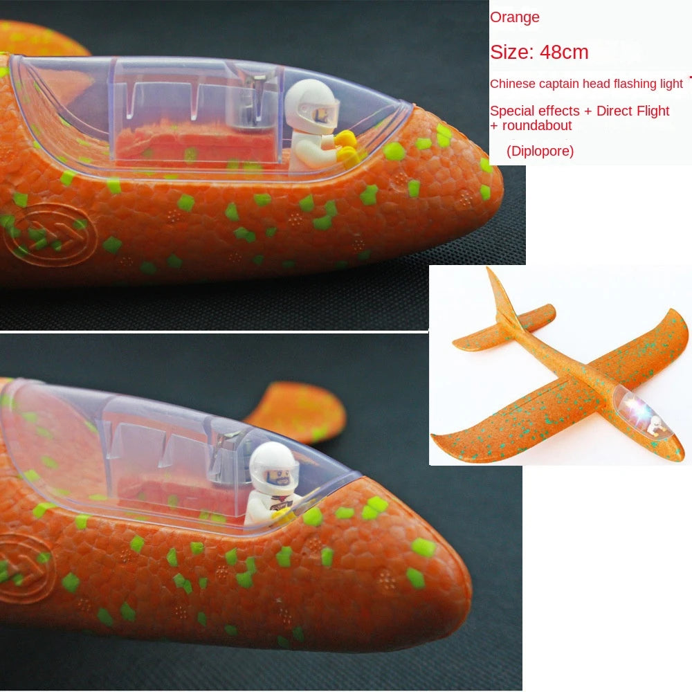 48cm Large Foam Airplane Children's Hand Thrown Airplane Glider Toy Outdoor Parent-child Interaction Funny Toy Boy Gift