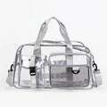 Large Transparent Pvc Travel Gym Bag Large Capacity Waterproof Portable Handbag For Outdoor Beach Sports Daily Storage Carry Use