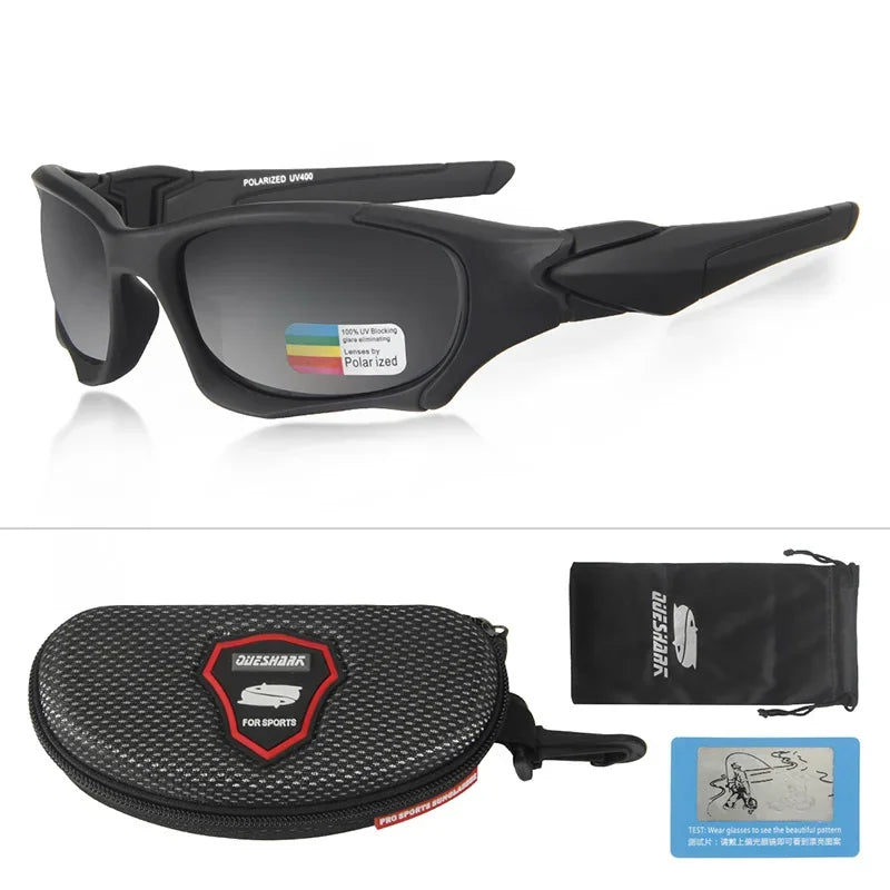 Queshark UV400 Anti Glare Polarized Camping Hiking Eyewear Men Women Sport Sunglasses Golf Running Fishing Sports Glasses