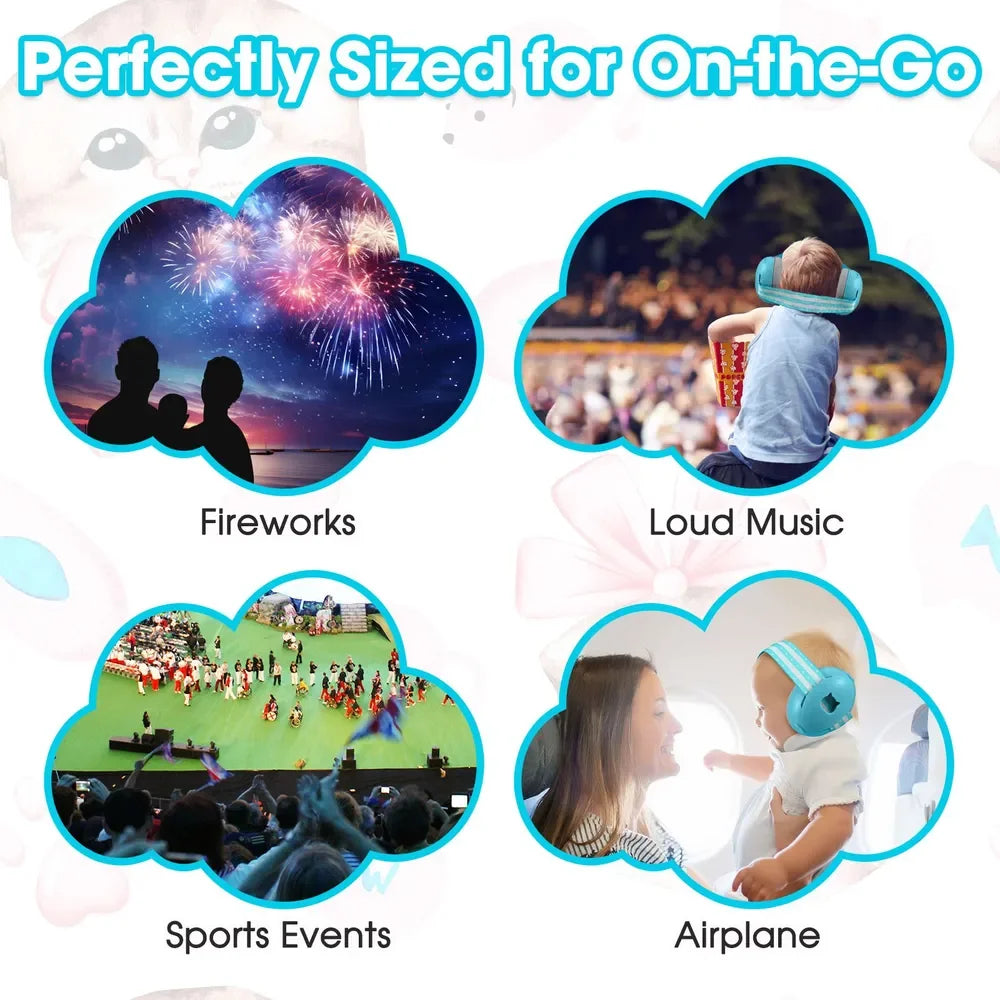 Baby Essentials Hearing Protection Earmuffs Elastic Band Noise Reduction Improves Sleep Toddler Headphones