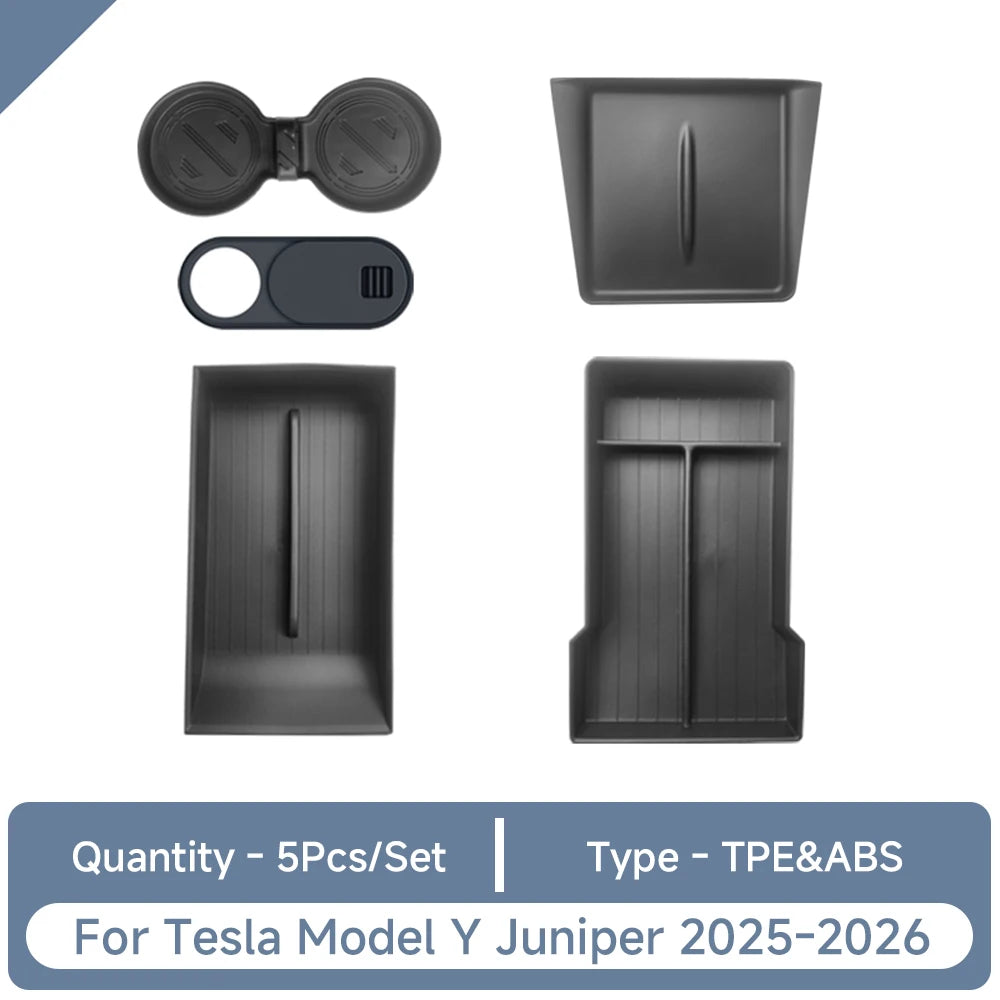 For Tesla Model Y Juniper Accessories Storage Box Center Console Storage Box Cup Holder for Tesla Model Y Juniper 2025 2026