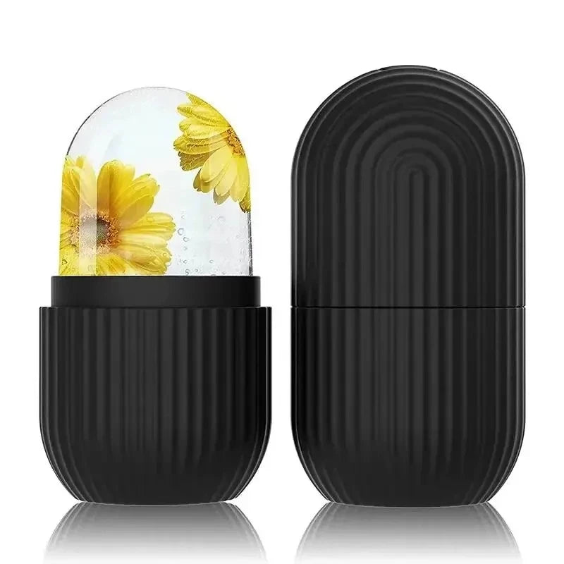 1 Striped Ice Compress Roller (Face Specific) Silicone Ice Tray Beauty Lifting Ice Ball Facial Massager Contour Eye Roller Facia