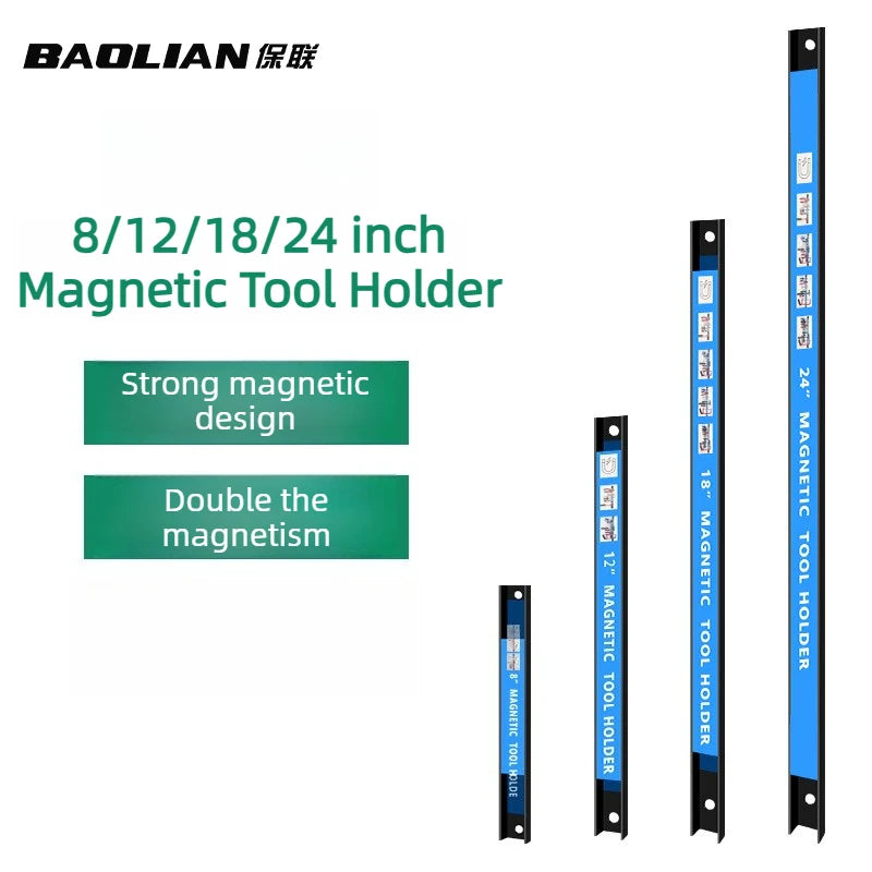 8/12/18/24 inch Magnetic Tool Holder Heavy Duty Tool Bar,Space Saving Metal Organizer Rack Tool for Workshop Garage Home