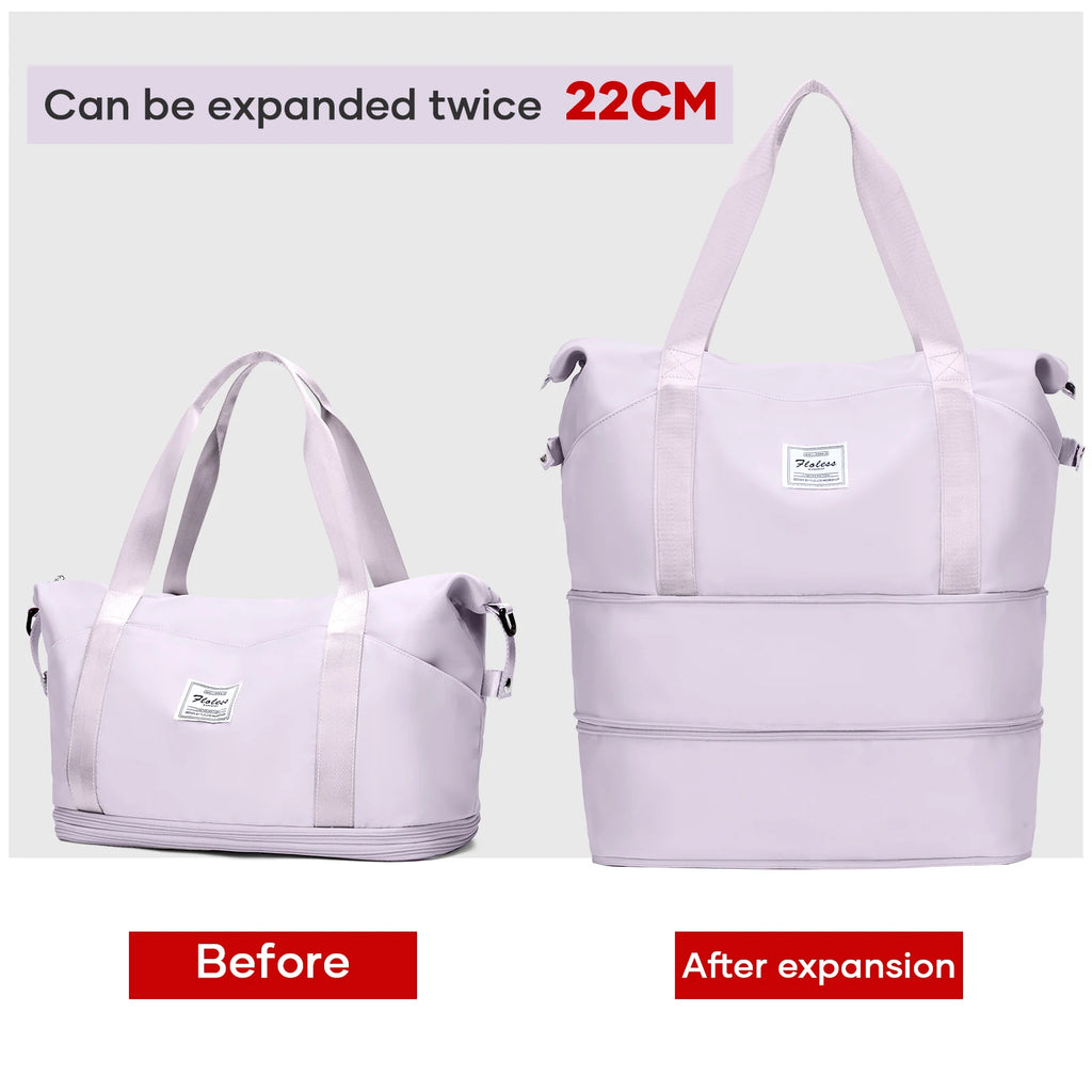Expandable Large Capacity Travel Bag, Triple Layer Folding Travel Bag Multifunctional Storage Luggage Bag for Clothing, Handbag
