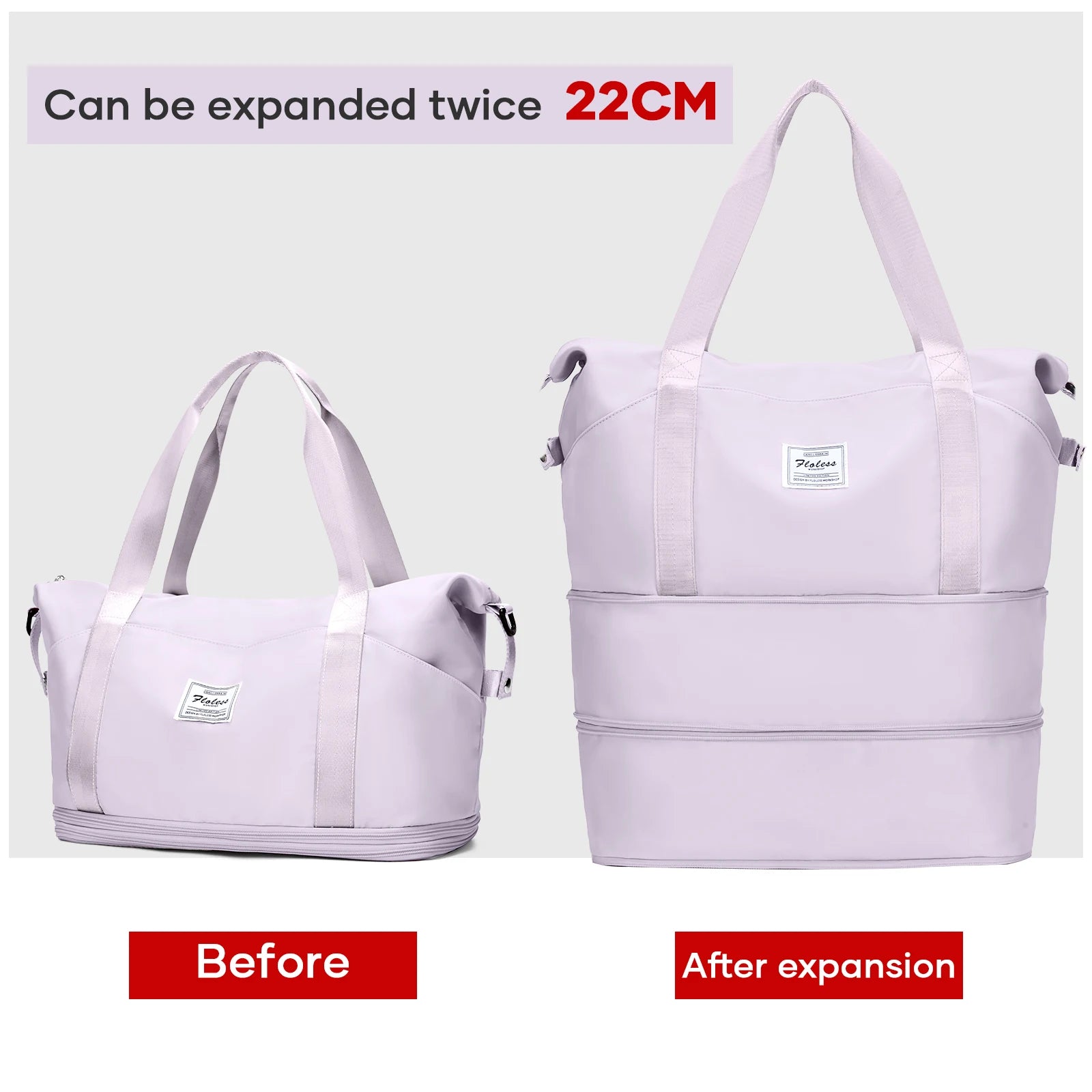 Expandable Large Capacity Travel Bag, Triple Layer Folding Travel Bag Multifunctional Storage Luggage Bag for Clothing, Handbag