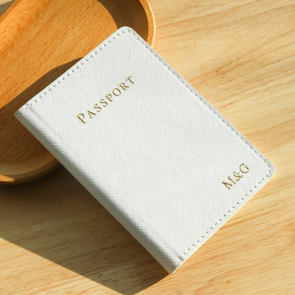 Personalized Passport Holder Customized Hot Stamping Name Passport Customize Letters Cover Passport Holder Travel Wallet