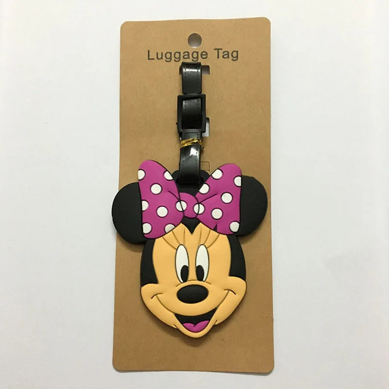 Classic Mickey Mouse Travel Accessories Luggage Tag Silica Gel Suitcase ID Addres Holder Baggage Boarding Tag Portable Label