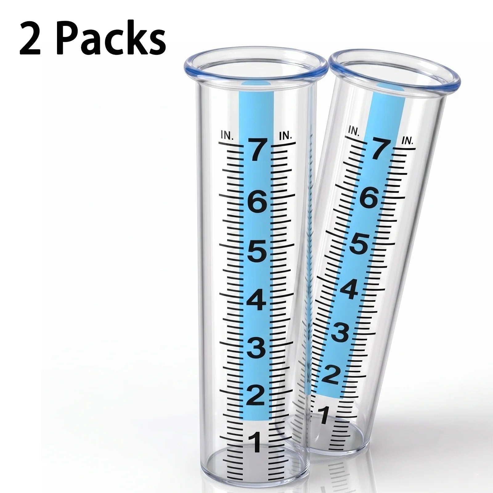 Universal 7 Capacity Glass Rain Gauge Replacement Tube With Lip Durable Transparent Rainfall Measuring Cylinder For Outdoor