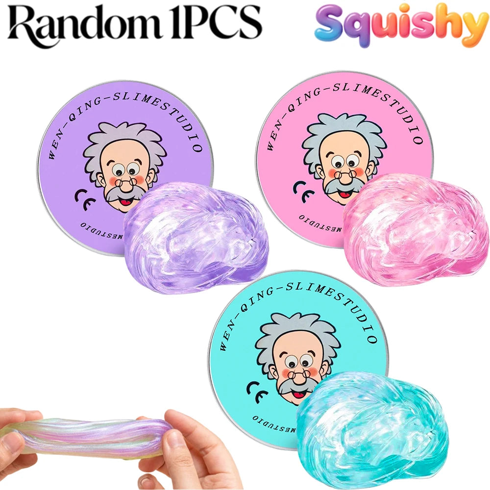 New Stress Relief Toys Old Man Liquid Squishy Transparent Crystal Slime Fluffy Foam Putty Kids Safe Bouncy Stretchy Color Slime