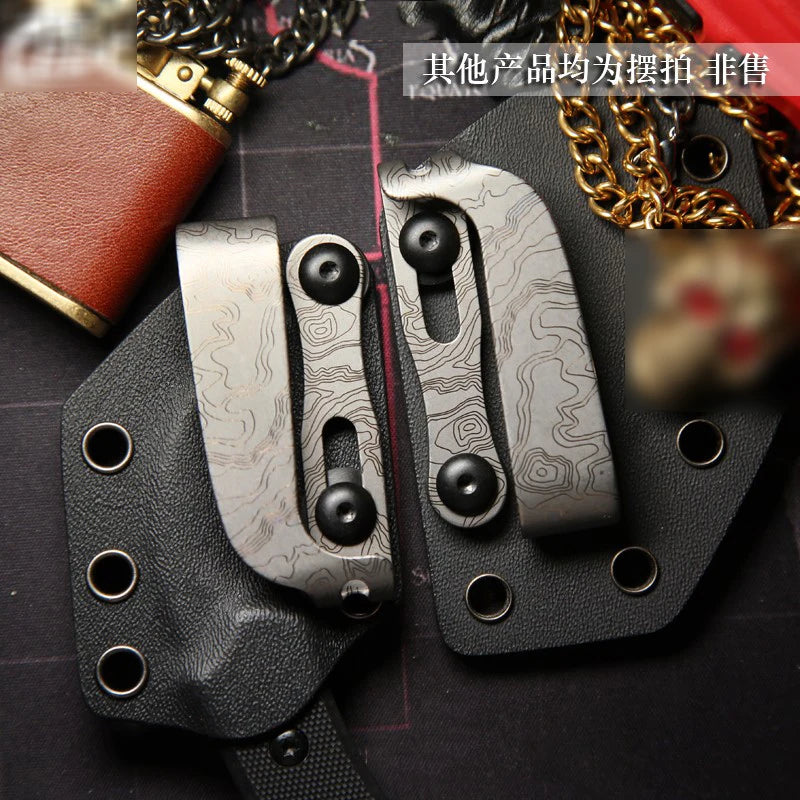 EDC Titanium Alloy Knife Back Clip Pocket Clip Survival Tactical Outdoor Supplies Multifunction Pocket Tools Clip EDC