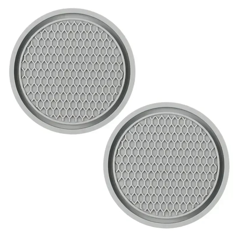 Car Coasters, Universal 2 Pcs Car Coasters for Women Bling Car Accessories, Silicone Anti Slip Crystal Car Cup Holde