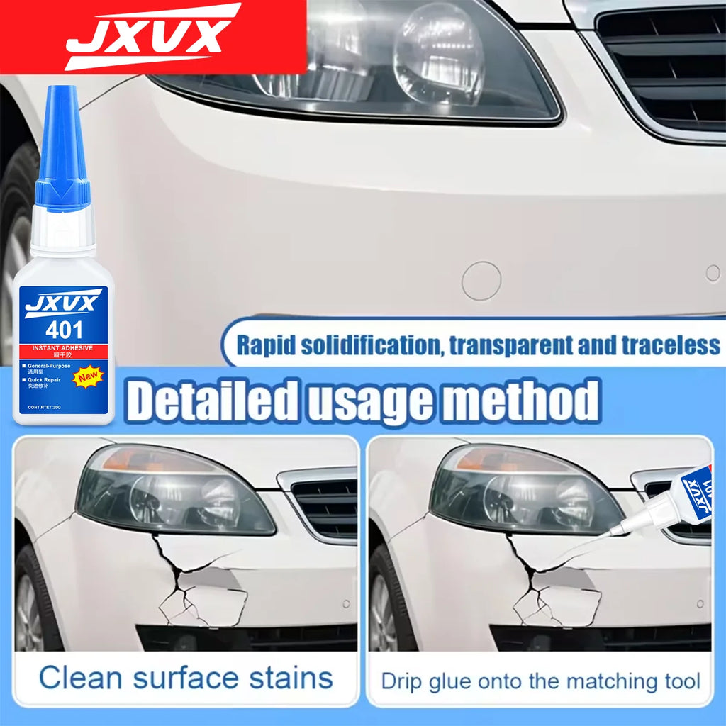 JXVX 20ml 401 Instant Strong Super Glue Universal Superglue Mighty Instant Glue for Resin Ceramic Metal Glass Fast Dry 1-3pcs.