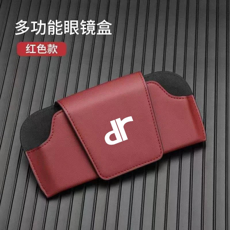 Car Sun Visor Leather Auto Sunglasses Clip Glasses Holder case Storage for DR Motors 1.0 EV 3.0 4.0 5.0 DR3 DR1 DR2 accessories