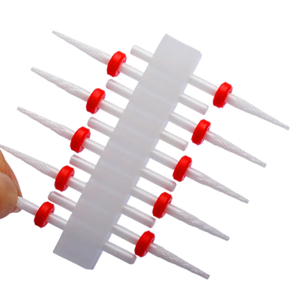 10pc Carbide Manicure Drills Nail Drill Bits Set Milling Cutters Kits Gel Polish Remover Files Electric Burr Tools Accesstries