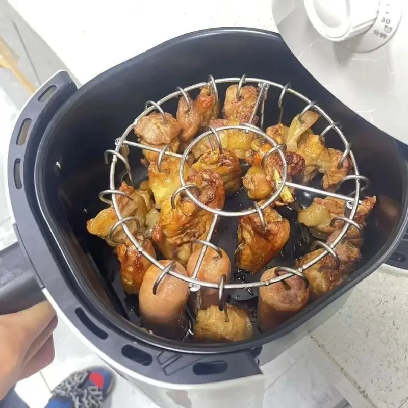Stainless Steel Vertical Grill Rack with Detachable String 12/24/49 Skewer Holder Barbecue Skewer Bracket for Outdoor Cooking